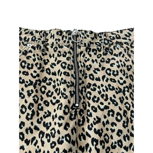 Topshop Moto Leopard Print Mini Skirt Size 10 - Picture 3 of 8
